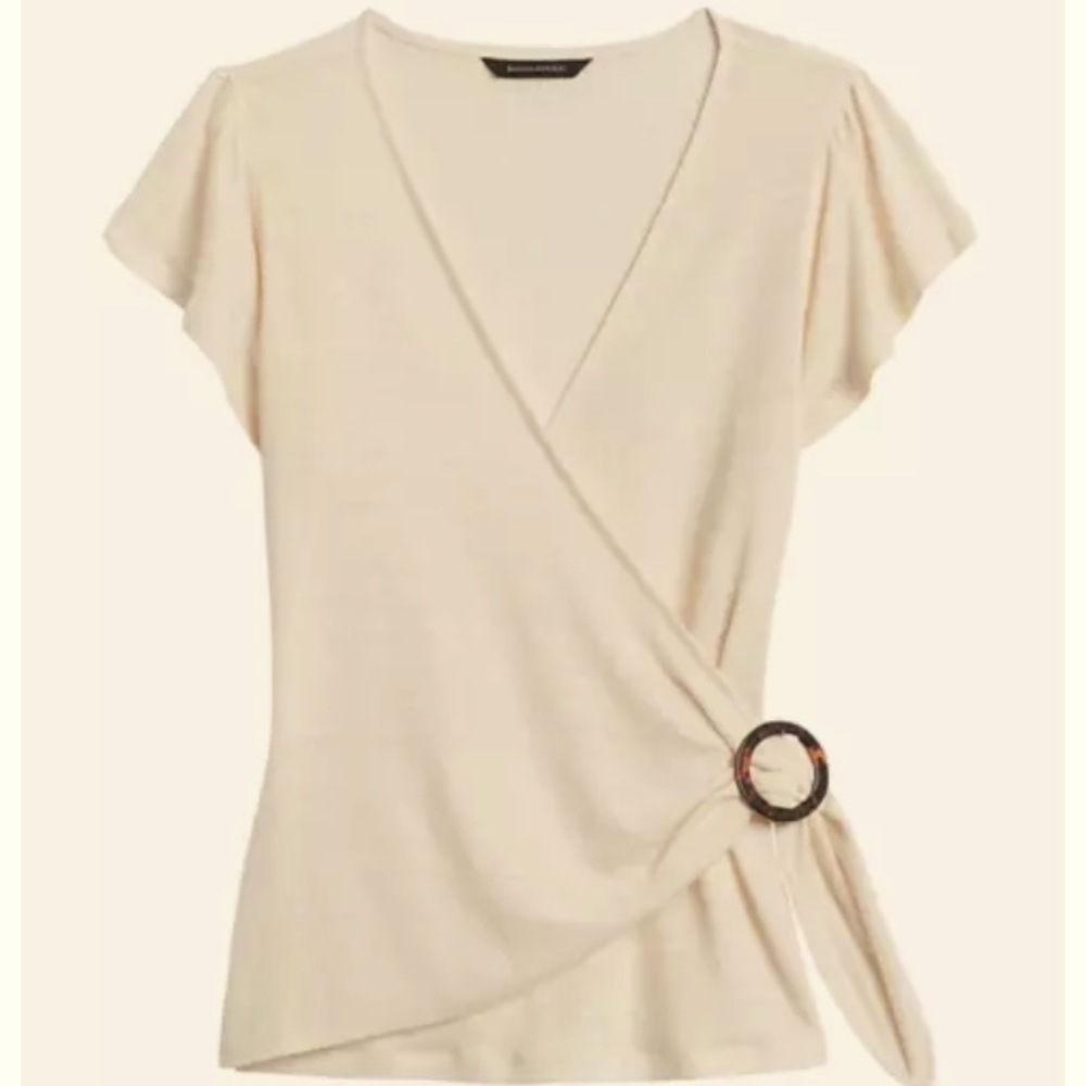 NWT Banana Republic Linen Wrap Shirt XS